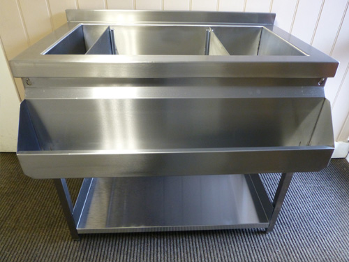 Stainless Steel Deluxe Cocktail Bar Station with Fully Insulated Ice Well Unit 