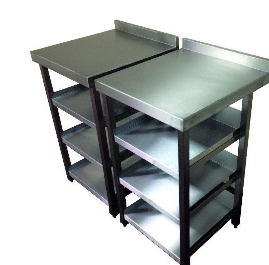 three tier shelving station